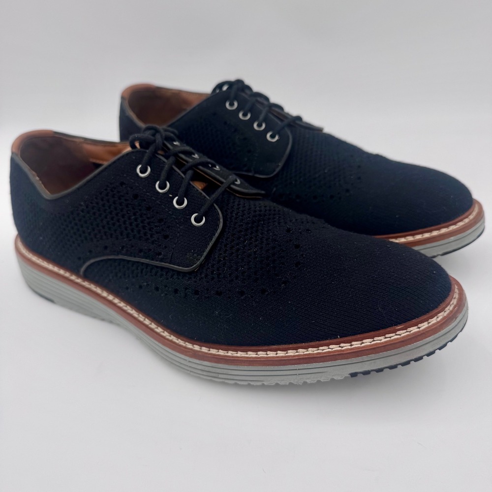 EUC‎ Johnston & Murphy XC4 TRUFOAM Prentiss Knit Black Dress Shoes Mens 10.5M
